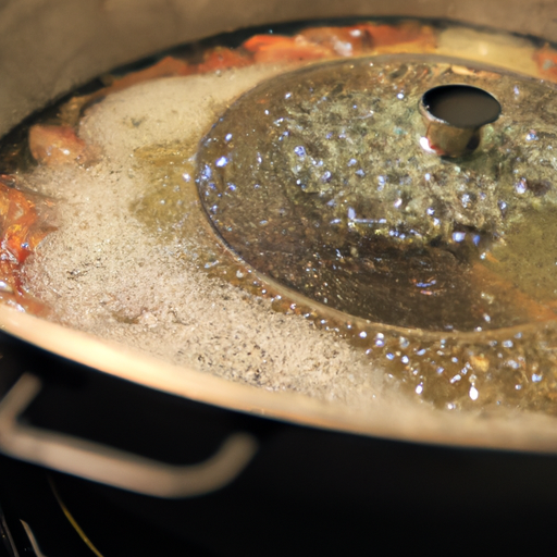 A close-up of a Dutch oven being seasoned with vegetable oil before baking.